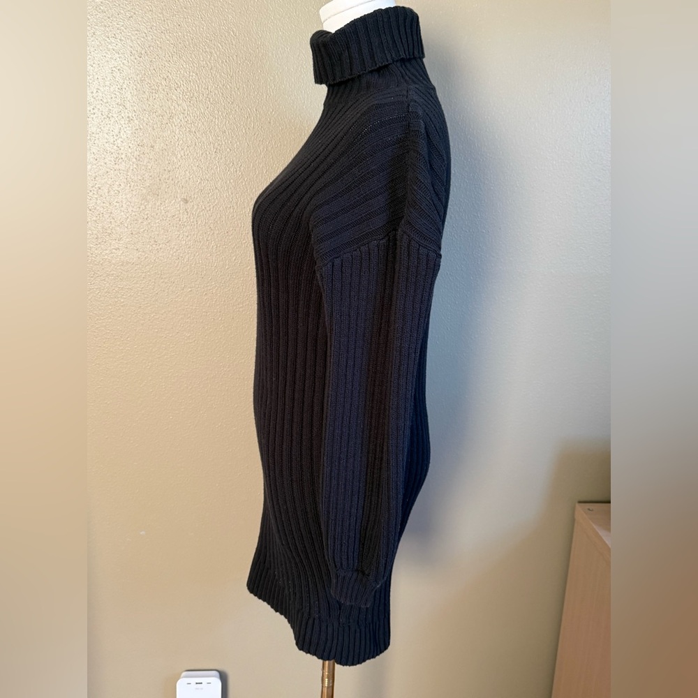 Fashion Nova Black Ribbed Knit Sweater Mini Dress or Tunic - Picture 4 of 5